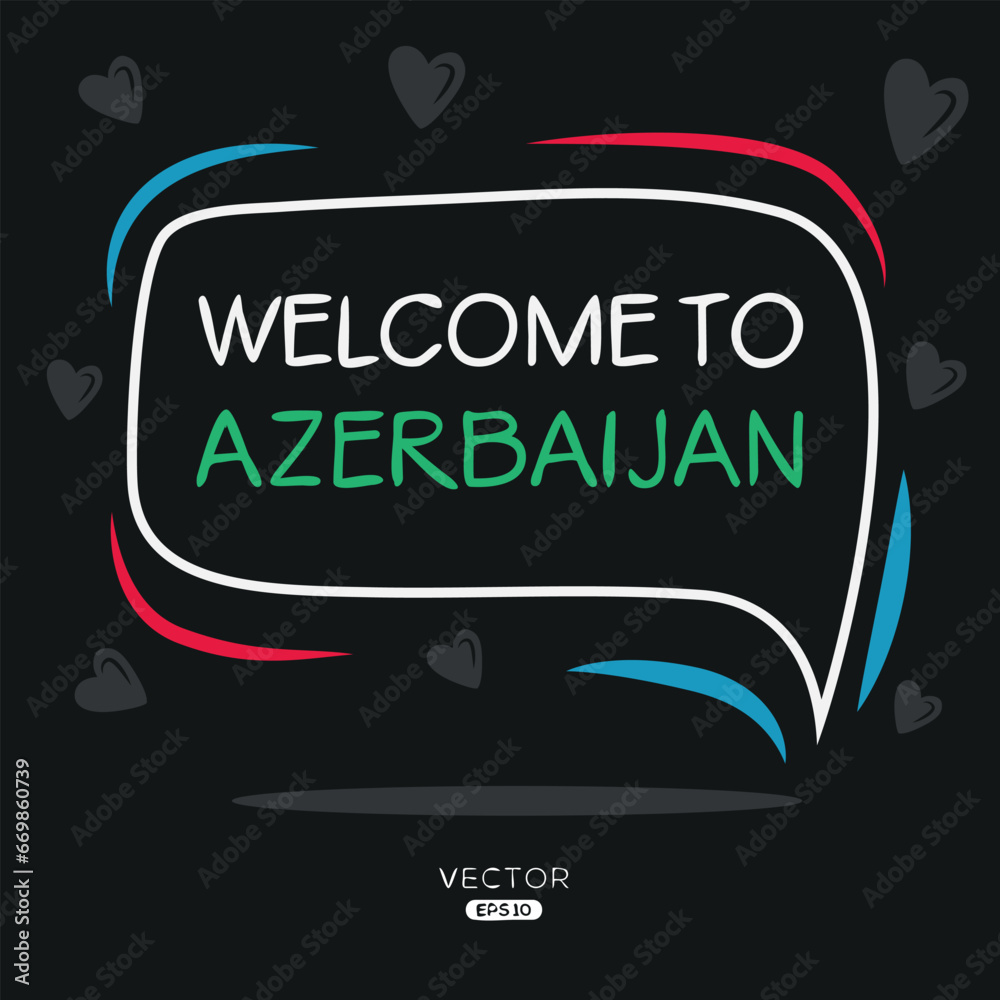 Welcome to Azerbaijan, Vector Illustration.