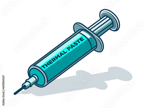 Thermal compound vector illustration, Thermal paste ,thermal grease, thermal interface material (TIM), thermal gel, heat paste, heat sink compound, CPU heat sink vector image