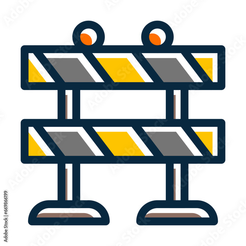 Barricade Vector Thick Line Filled Colors Icon Design Vector Thick Line Filled Colors Icon Design Vector Thick Line Filled Colors Icon Design