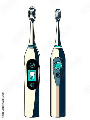 Electric toothbrush vector illustration , Electric Tooth brush , Power , sonic , ultrasonic toothbrush stock vector image