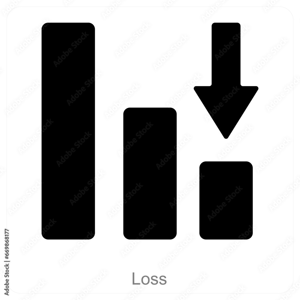 Loss and bars icon concept Loss and bars icon concept