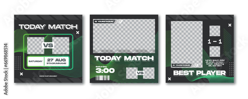 	
Sport social media post template , Football Match day , Full time , Next match