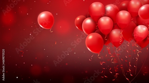 Wallpaper Mural Red balloons vector illustration for celebration background with copy space Torontodigital.ca