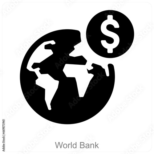 World Bank and global investment icon concept