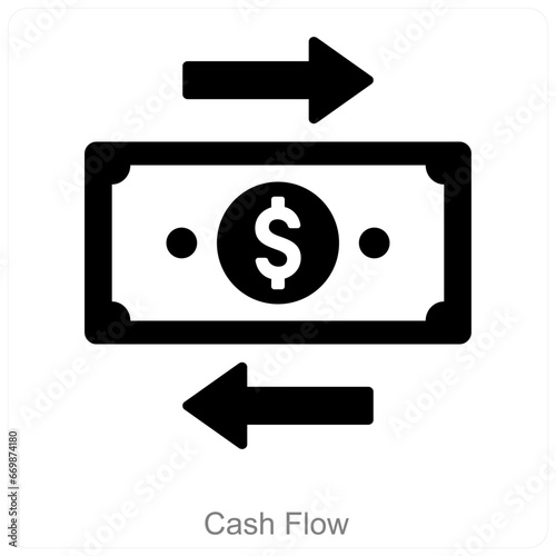 Cash Flow and money flow icon concept