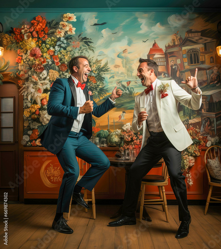 Eccentric people celebratin...