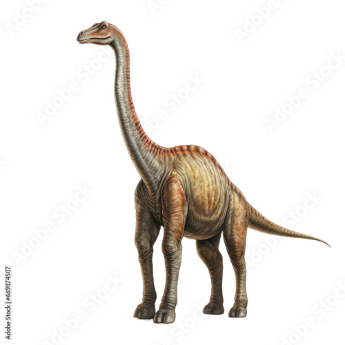 Detailed Brachiosaurus  on transparent background.
