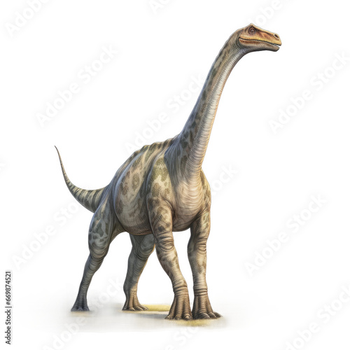 Detailed Brachiosaurus 3D  on transparent background.