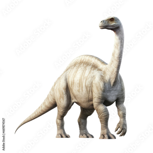 Realistic Brontosaurus, on transparent background.