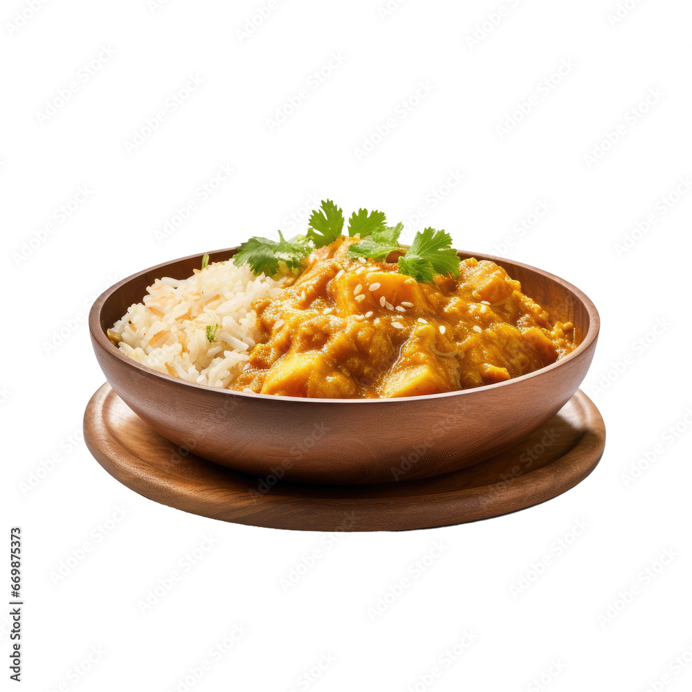 Delicious Indian Dish, on transparent background.