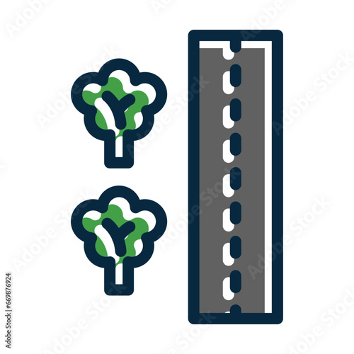 Roadside Vector Thick Line Filled Colors Icon Design Vector Thick Line Filled Colors Icon Design