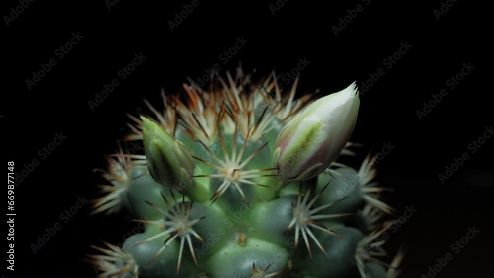Time lapse video of pink cactus flower plant, in the style of black background. Time lapse video of pink cactus flower plant, in the style of black background.
