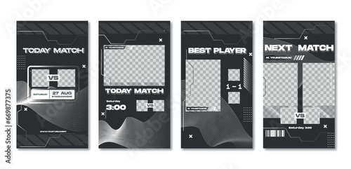 Sport story post template , Football Match day , Full time , Next match Best player	