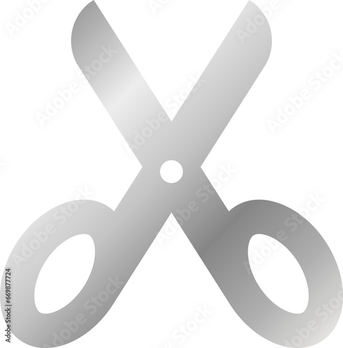 Silver Scissor Icon