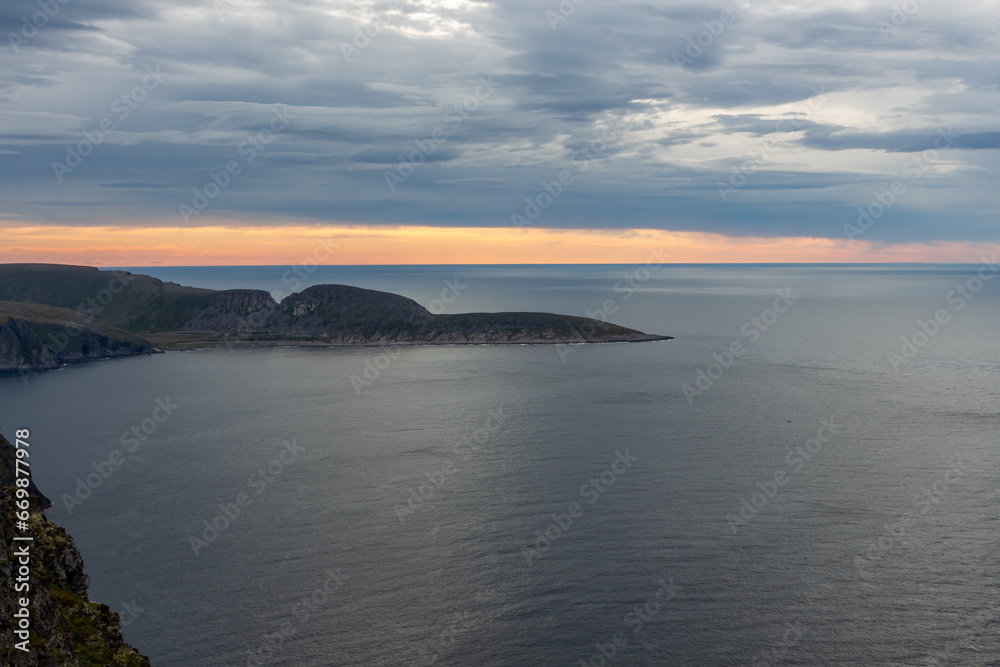 Fototapeta premium northernmost point of europe at sunset