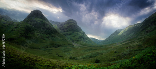 panorama of mountain range in glencoe © Christoph