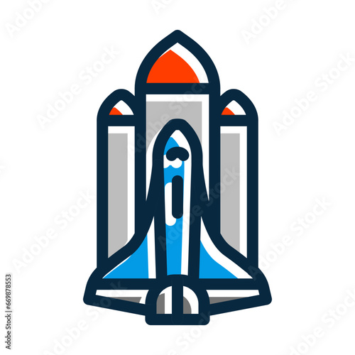 Bild auf Leinwand Space Shuttle Vector Thick Line Filled Colors Icon Design Vector Thick Line Fill
