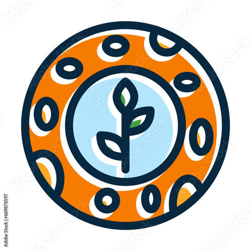 Terraforming Planet Vector Thick Line Filled Colors Icon Design Vector Thick Line Filled Colors Icon Design