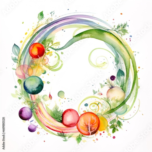 Grafika - koło utworzone z warzyw