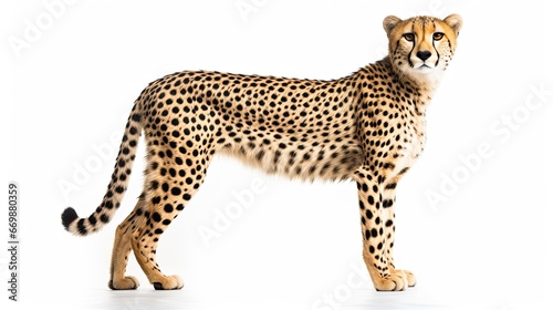 A leopard on white background
