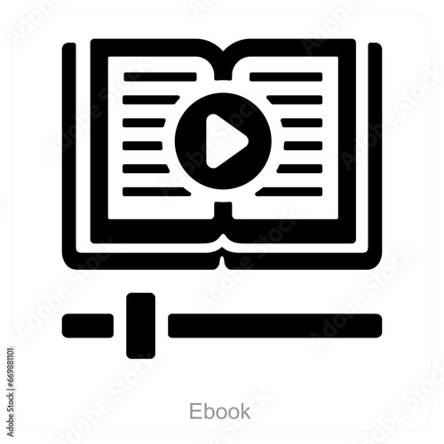Ebook and education icon concept