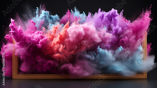 TV display or monitor with colorful dust explosion