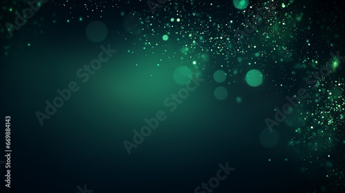Shiny glow abstract green background. Glitter lights green background