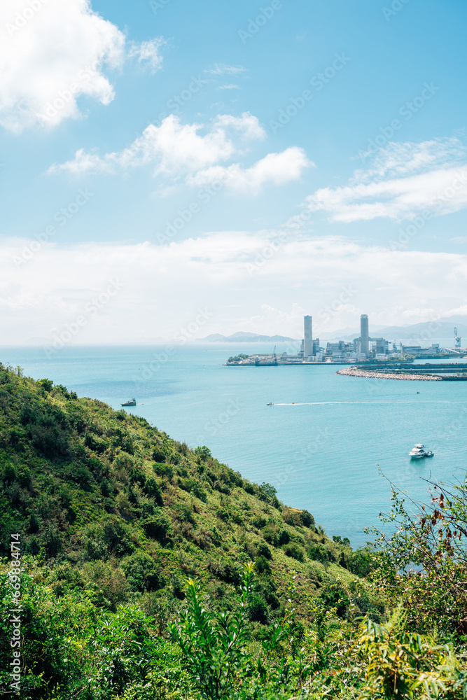 Lamma Island hiking trail sea view in Hong Kong