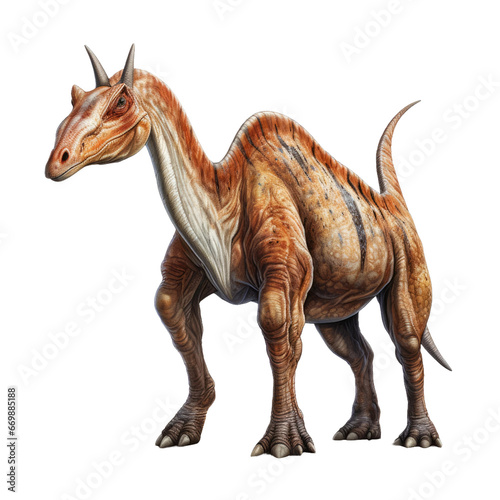 Realistic Parasaurolophus  on transparent background.