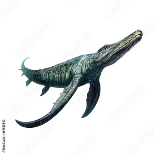 Realistic Plesiosaurus  on transparent background.
