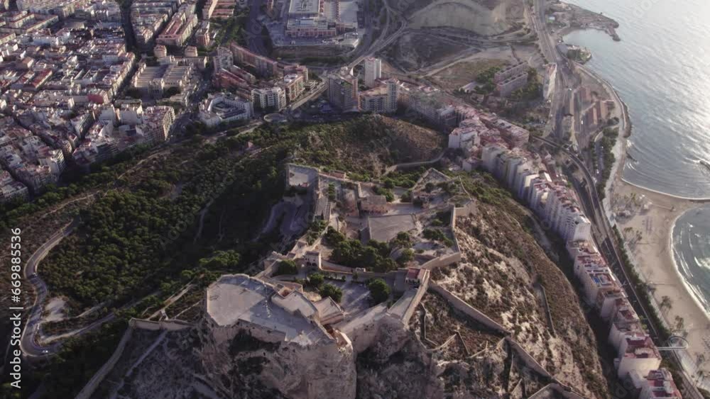 Santa Barbara Castle from high altitude, Alicante Spain Santa Barbara Castle from high altitude, Alicante Spain