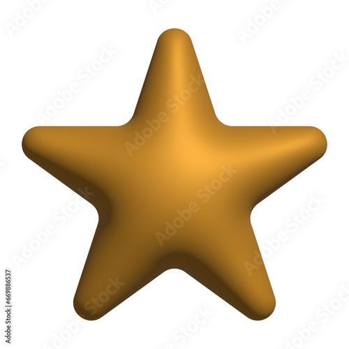 Gold star 3d symbol shiny icon decorative  for element