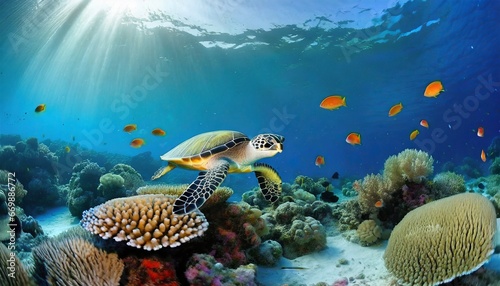 coral reef and turtle © melih 