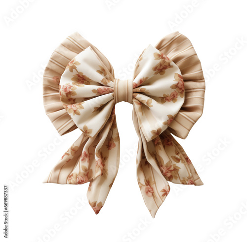 shabby chic bow. Generative AI, png image.