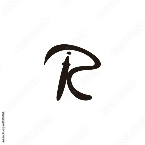 letter r motion art ink pen logo vector