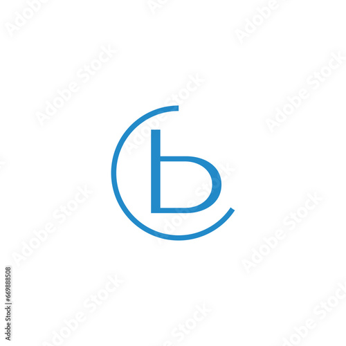 letter cb simple rotate line logo vector