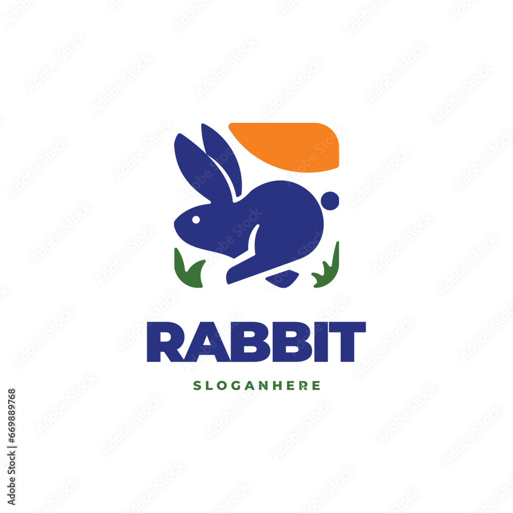 Fototapeta premium Rabbit carrot modern logo vector