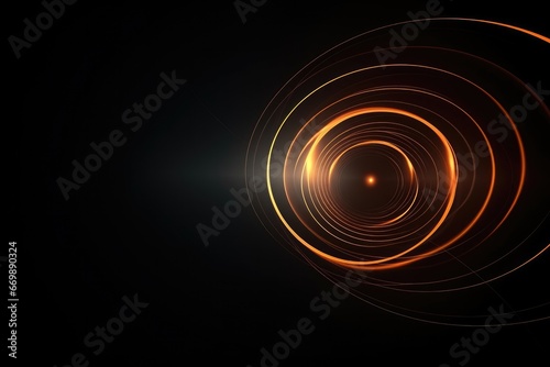 Gold Circle line abstract background. Generative AI