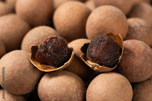 closeup of dried longan background
