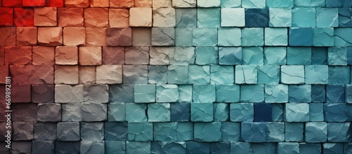 Colorful textured squares in the abstract background