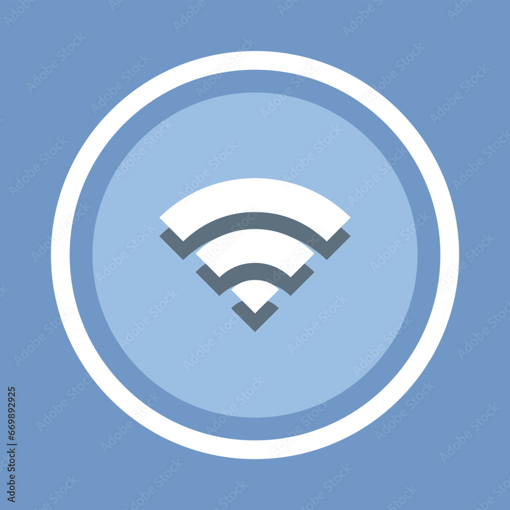 Wi Fi Icon Vector. Wireless icon vector in trendy flat style. Wifi icon image, Wifi icon illustration isolated on blue background Wi Fi Icon Vector. Wireless icon vector in trendy flat style. Wifi icon image, Wifi icon illustration isolated on blue background