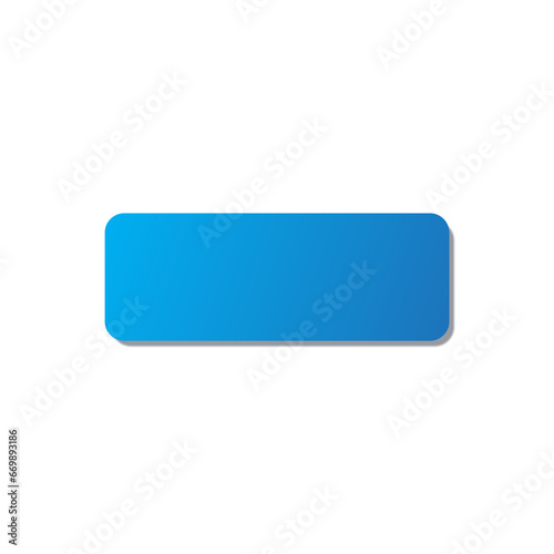Blue morphism button isolated on transparent background