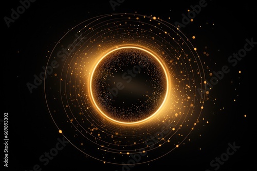 Gold Circle line abstract background. Generative AI