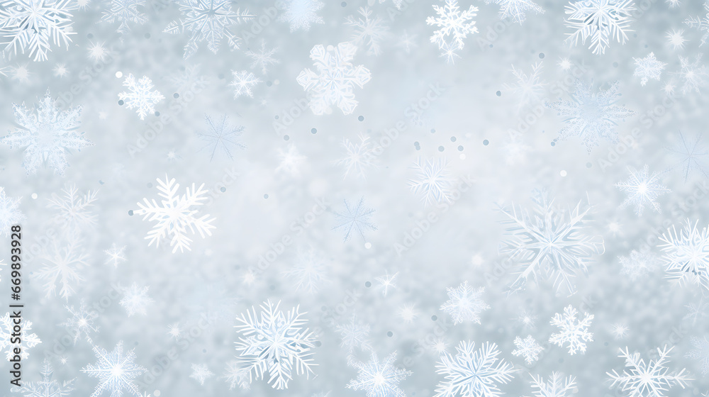 Create an artful wallpaper with a close-up view of diverse and detailed snowflake patterns, offering a mesmerizing visual symphony of nature's beauty.