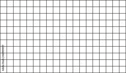 Square grid line pattern, vector graph texture on white background