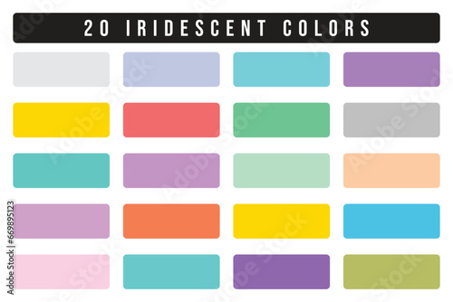 20 Iridescent color scheme set vector for your design project