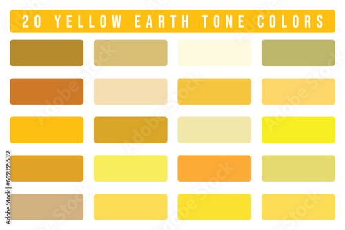 Earth-toned yellow vector color palette