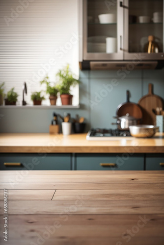 kitchen background blured empty table © Rizki Ahmad Fauzi
