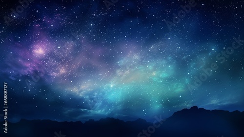 night sky glowing with iridescent deep space