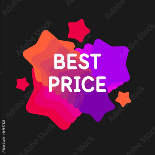 A poster is for sale. A bright illustration in a fashionable style. The banner informs you about the best price.